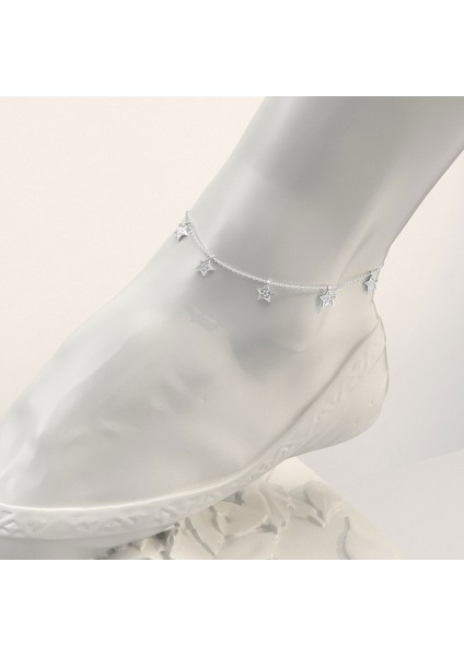 Küçük Yıldız Beyaz Gümüş Halhal fiyatları