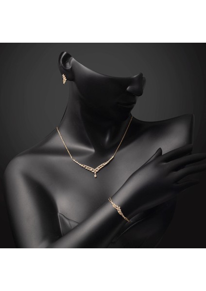 14 Ayar Damla Tasarım Altın Üçlü Söz Seti modelleri