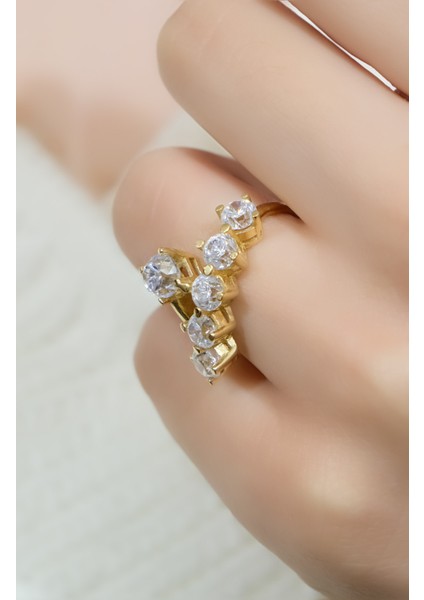 Tektaş ve Beştaş Çift Yüzük 14 Ayar A044560