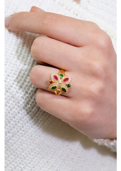 Renkli Taşlı Yüzük 22 Ayar A035759