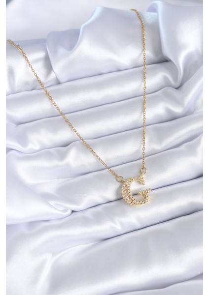 316L Çelik Gold Renk G Harf Model Zirkon Taşlı Kadın Kolye - TJ-BKO7711 fiyatları