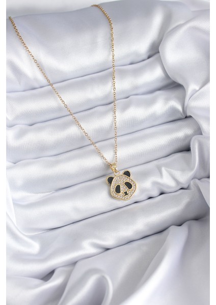 316L Çelik Zincir Gold Renk Zirkon Taşlı Panda Model Kadın Kolye - TJ-BKO7834 fiyatları