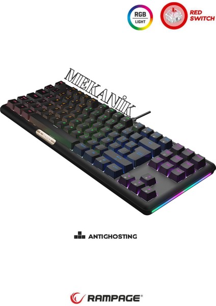 Claw Red Switch Rainbow Tkl Mekanik Gaming Oyuncu Klavye ( Anti-Ghosting )