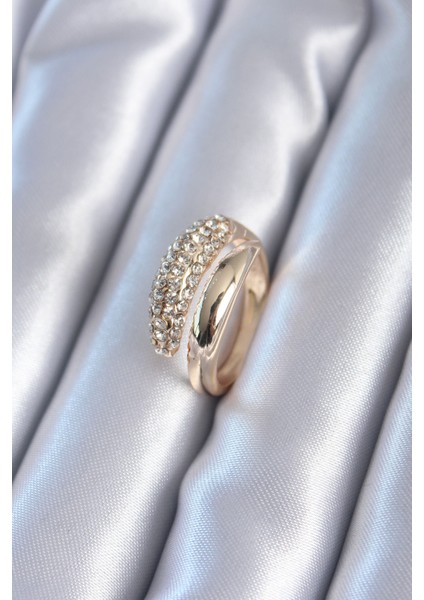 Gold Renk Zirkon Taşlı Kadın Yüzük - TJ-BYK2804