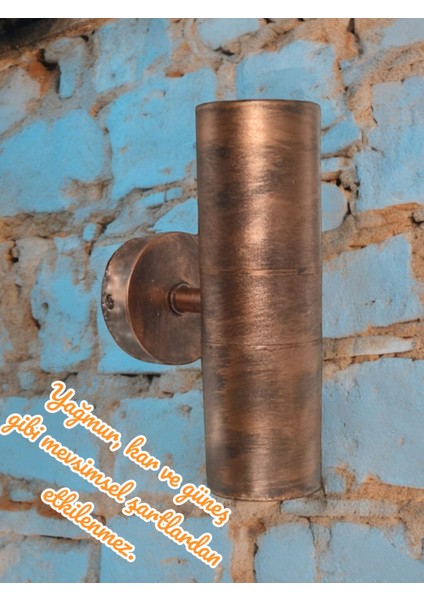 Antik Eskitme 14 Watt Amber Işık GU10 Duy LED Aplik, Sarı Yaldız Armatür, Bahçe, Balkon Teras Apliği fırsatları