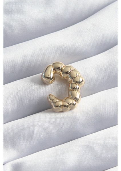 Pirinç Gold Renk Earcuff Kıkırdak Model Kadın Küpe - TJ-BKP8257