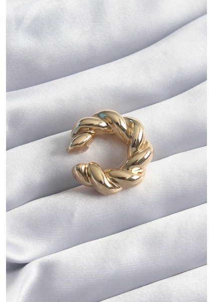 Pirinç Gold Renk Sarmal Model Earcuff Kıkırdak Model Kadın Küpe - TJ-BKP8259