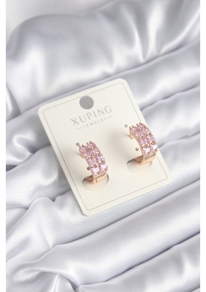 Xuping Model Pembe Zirkon Taşlı Kadın Küpe - TJ-BKP8323