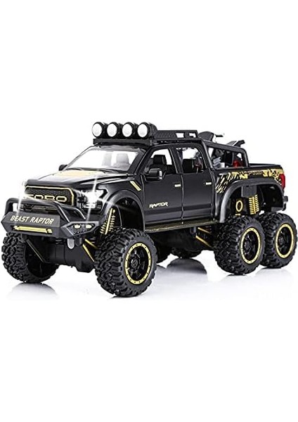 Erkek Çocuk Oyuncak Pikap Kamyonetler F150 Raptor Diecast Metal Model Araba Sesli ve Işıklı 3 Yaş ve Üzeri Çocuklar Için Siyah (Yurt Dışından)