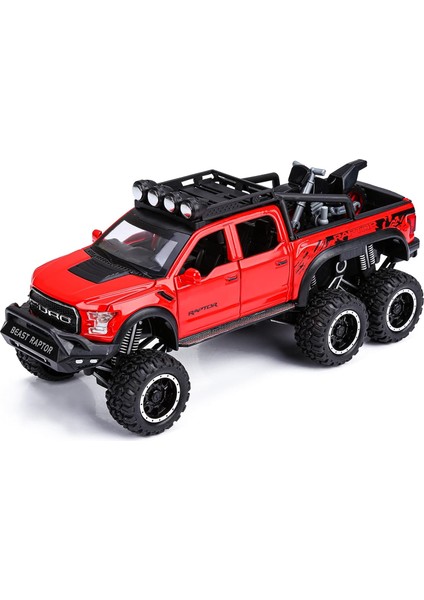 Erkek Çocuklar Için Oyuncak Kamyonetler F150 Raptor Diecast 3 Yaş ve Üzeri Çocuklar Için Sesli ve Işıklı Metal Model Araba Kırmızı (Yurt Dışından)