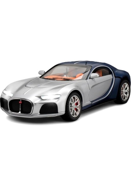 1:24 Ölçekli Bugatti Atlantic Alaşım Araba Modeli Çocuklar Için Döküm Oyuncak Araçlar, Işıklar ve Müzik Ile, Yetişkinler ve Çocuklar Için Hediyeler, Dekoratif Objeler, Koleksiyonla (Yurt Dışından)