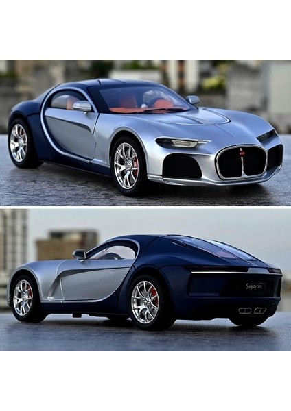 1:24 Ölçekli Bugatti Atlantic Alaşım Araba Modeli Çocuklar Için Döküm Oyuncak Araçlar, Işıklar ve Müzik Ile, Yetişkinler ve Çocuklar Için Hediyeler, Dekoratif Objeler, Koleksiyonla (Yurt Dışından)