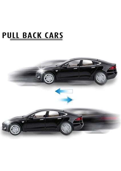 Oyuncak Arabalar Model S Kapısı Açık Işık ve Ses ile Döküm Metal Model Arabalar Erkek ve Kız Çocuklar Için Geri Çekin Araba Oyuncakları 3-12 Yaş (Siyah) (Yurt Dışından)