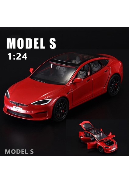 Model S Oyuncak Arabalar 1/24 Alaşımlı Pres Döküm Model Araba, Geri Çekilebilen Işıklı ve Sesli Model S Model Araba, Tesla Büyük Model S Araba Modeli Oyuncak Çocuklar Için Uygun Ye (Yurt Dışından)