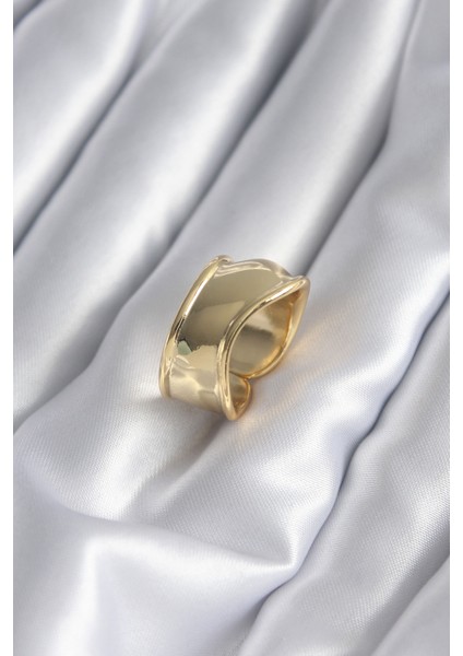 Gold Renk Plaka Kadın Yüzük - TJ-BYK2976