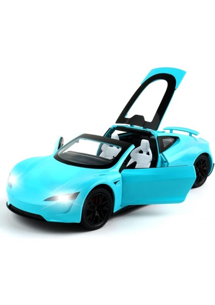 1:24 Ölçekli Tesla Roadster Alaşım Araba Modeli Çocuklar Için Döküm Oyuncak Araçlar, Tesla Araba Modeli, Işıklar ve Müzik ile Geri Çekin Alaşım Araba, Erkekler ve Kızlar Için Hediy (Yurt Dışından)