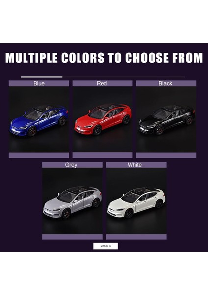 Model S Oyuncak Arabalar 1/24 Alaşımlı Pres Döküm Model Araba, Geri Çekin Işıklı ve Sesli Model S Model Araba, Tesla Büyük Model S Araba Modeli Oyuncak Çocuklar Için Uygun Yetişkin (Yurt Dışından)