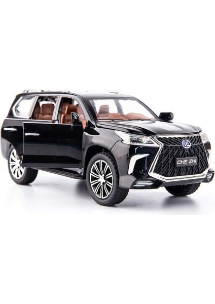 1/24 Lexus 570 Off-Road Lüks Suv Model Araba, Çinko Alaşımı Geri Çekin Büyük Oyuncak Araba Çocuklar Için Ses ve Işık ile Erkek Kız Hediye (Siyah) (Yurt Dışından)