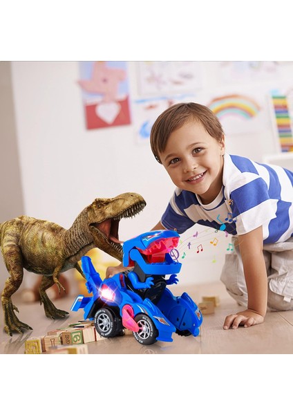 Çocuklar Için Dinozor Oyuncakları 3-5: Yeni Yürümeye Başlayan Çocuklar Için Hafif Müzikli Dönüşen Dinozor Araba Oyuncak 3 4 5 6 7 8 Yaşındaki Erkek Kızlar - Jurrassic World Erkek Ç (Yurt Dışından)