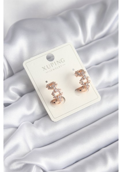 Xuping Model Zirkon Taşlı Halka Tasarım Kadın Küpe - TJ-BKP8325