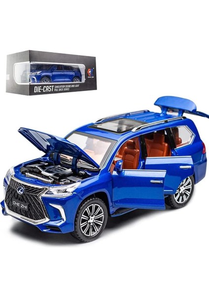 Zarif Araba Modeli 1/24 Lexus 570 Off-Road Lüks Suv Model Araba, Çinko Alaşım Geri Çekin Oyuncak Araba Çocuklar Için Ses ve Işık ile Erkek Kız Hediye (Yurt Dışından)