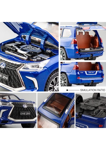 Zarif Araba Modeli 1/24 Lexus 570 Off-Road Lüks Suv Model Araba, Çinko Alaşım Geri Çekin Oyuncak Araba Çocuklar Için Ses ve Işık ile Erkek Kız Hediye (Yurt Dışından) fırsatları