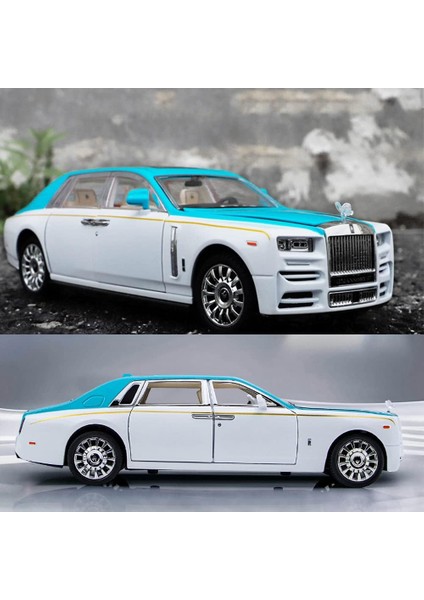 1/24 Pres Döküm Araç Modeli Rolls-Royce Phantom Oyuncak Araba, Alaşım Koleksiyon Phantom Çoğaltma Geri Çekin Model Araba Araçlar Ses ve Işık ile Çocuklar Için Erkek Kız Doğum Günü (Yurt Dışından)