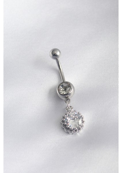 316L Cerrahi Çelik Zirkon Taşlı Sallantı Model Kadın Piercing - TJ-PR1220