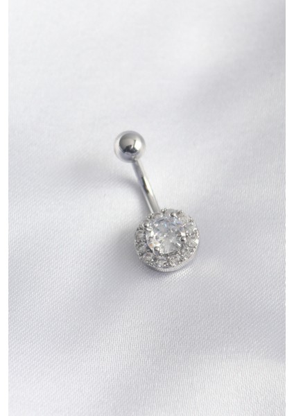 316L Cerrahi Çelik Zirkon Taşlı Kadın Göbek Piercing - TJ-PR1223