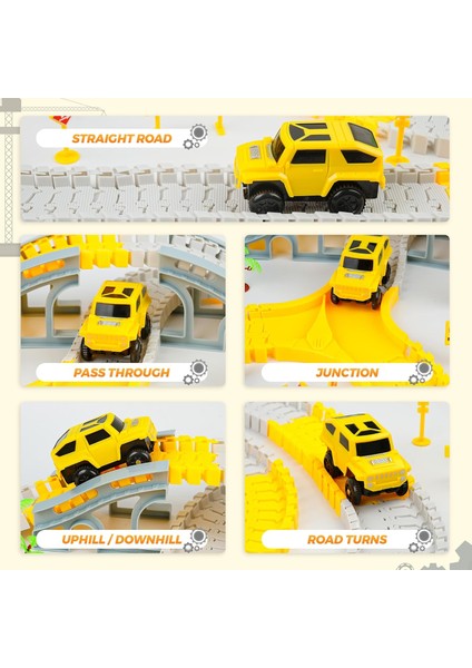 Inşaat Oyuncakları Yarış Arabası Pisti Çocuklar Için Esnek Parçalı Inşaat Oyuncakları Playset 3 4 5 6 7 8 Yaşındaki Erkek Kız Oyuncakları Için Mühendislik Yolları Oluşturun (Yurt Dışından)