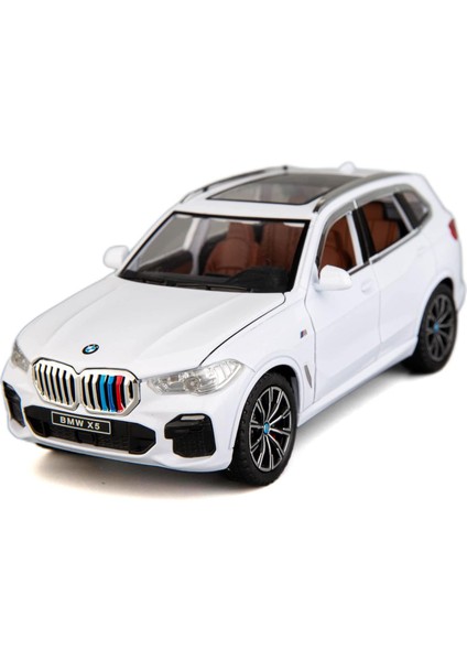 1:24 Bmw X5 Suv Model Araba Oyuncak Için Uyumlu, Çinko Alaşım Geri Çekin Oyuncak Araba Çocuklar Için Ses ve Işık ile Erkek Kız Hediye (Beyaz) (Yurt Dışından)