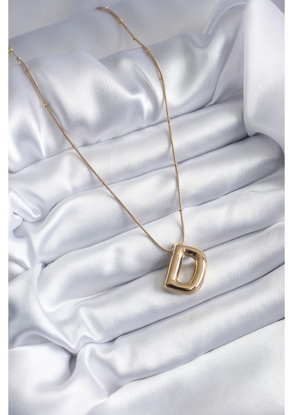 316L Çelik Gold Renk Bubble "d" Harf Model Kadın Kolye - TJ-BKO7949 fiyatları