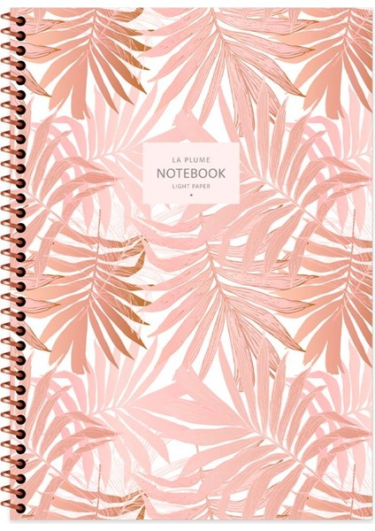 A6 Çizgili Defter La Plume Leaves Kahve