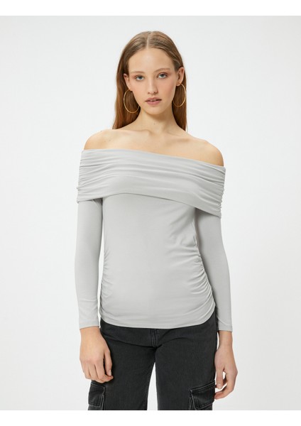 Madonna Yaka Tişört Uzun Kollu Viskoz Kumaş Slim Fit modelleri