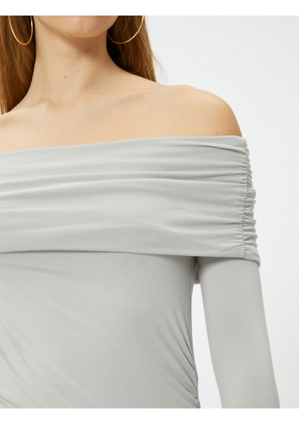 Madonna Yaka Tişört Uzun Kollu Viskoz Kumaş Slim Fit indirimleri