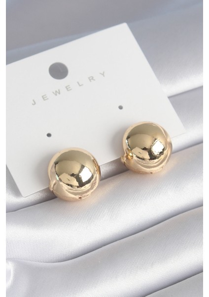 Pirinç Gold Renk Top Model Kadın Küpe - TJ-BKP8478
