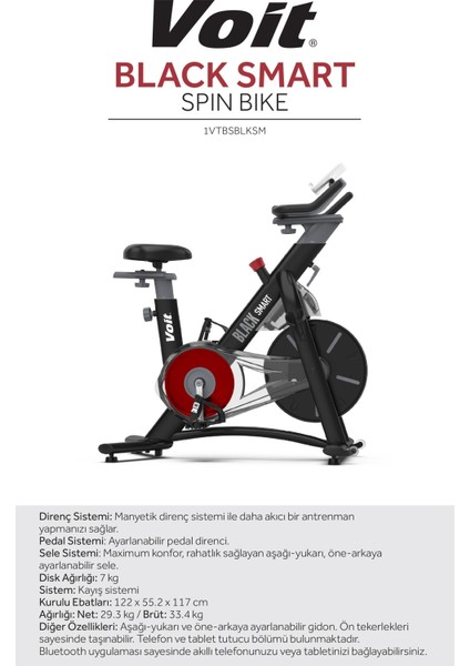 Black Manyetik Smart Spin Bike