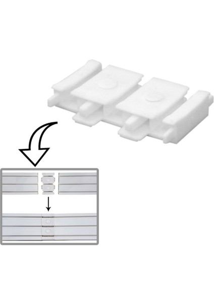 3 Raylı Korniş Ek Birleştirme Aparatı Perde Rayı Beyaz