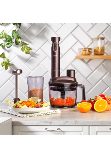 Chef Blend Mega Blender Set-Kahverengi