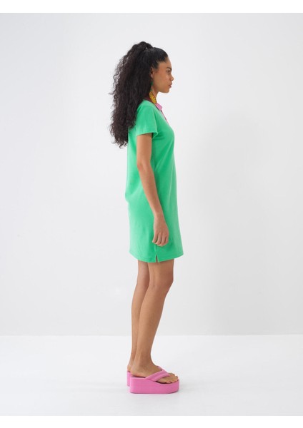 Polo Yaka %100 Pamuk Regular Fit Mini Elbise