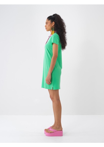 Polo Yaka %100 Pamuk Regular Fit Mini Elbise