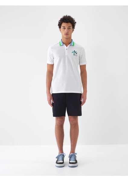 Polo Yaka %100 Pamuk Regular Fit Nakışlı Tişört
