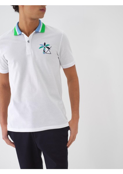 Polo Yaka %100 Pamuk Regular Fit Nakışlı Tişört fiyatları