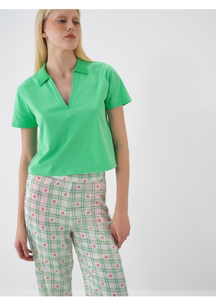Polo Yaka %100 Pamuk Oversize Tişört