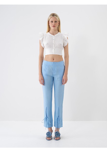 %100 Keten Regular Fit Pantolon