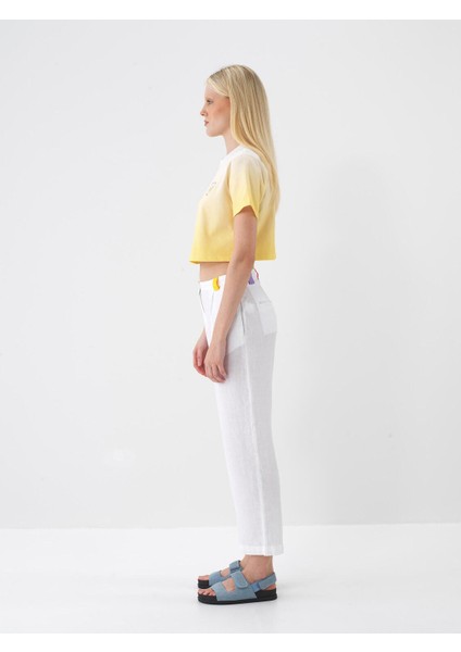 %100 Pamuk Oversize Baskılı Tişört