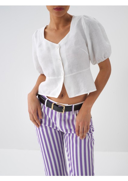 Keten Regular Fit Bluz