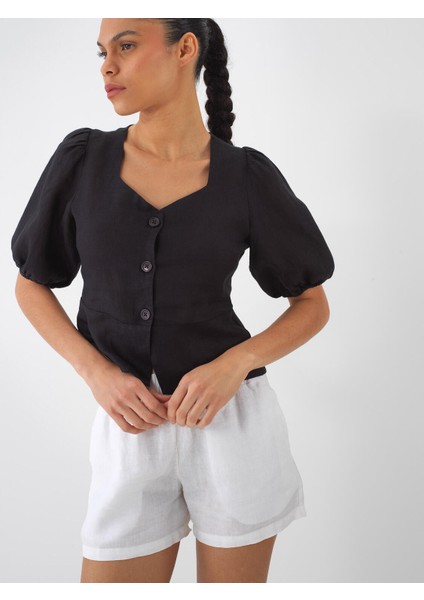 Keten Regular Fit Bluz