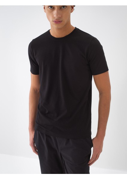 Bisiklet Yaka Slim Fit Modal Basic Tişört