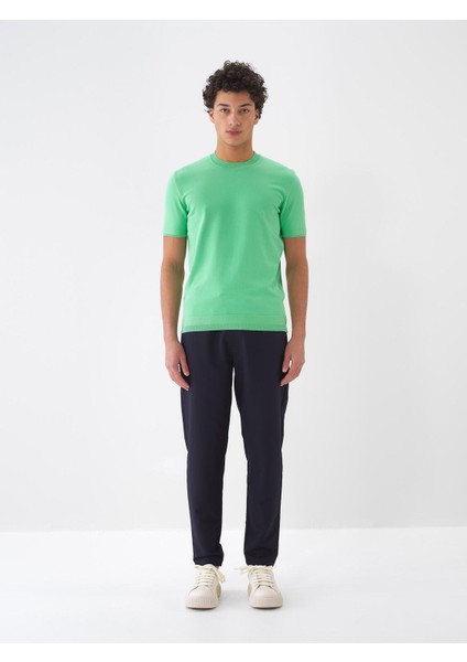 Bisiklet Yaka Regular Fit Basic Kazak